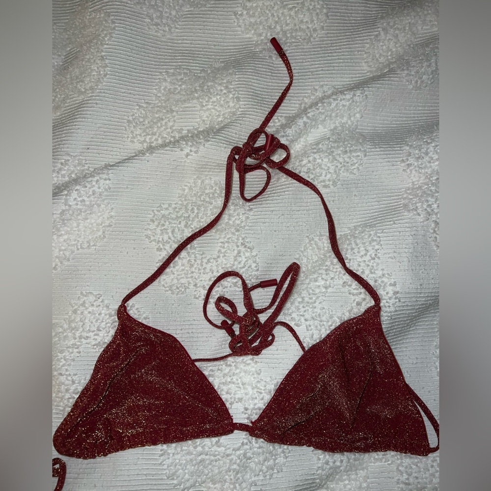 Triangl Red Sparkly Bikini Set - Picture 2 of 7